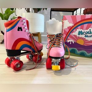 Moxi Rainbow Rider Roller Skates Pink Heart Sz 6 (new open box)